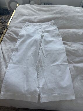 Everlane White High-Rise Cropped Pants